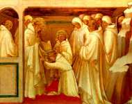 Lorenzo Monaco - Saint Benedict admitting Saints into the Order